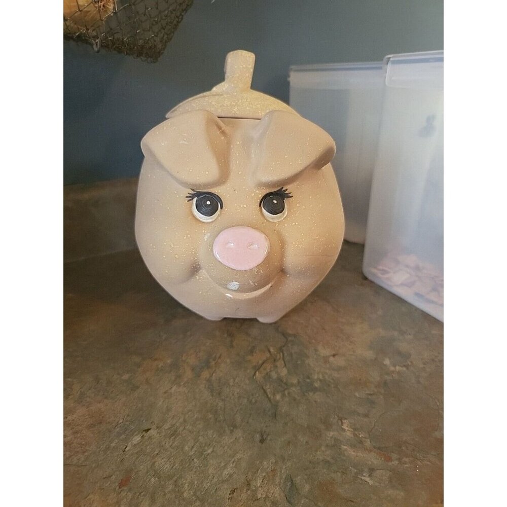 Vintage Metlox Poppytrail Pottery "PIG" Ceramic Cookie Jar Made In USA